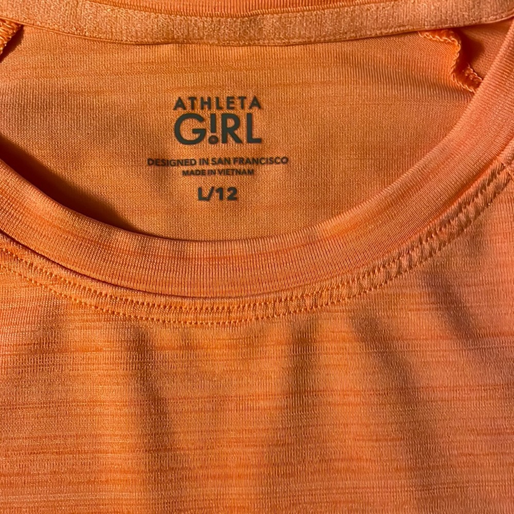 Athleta girl tshirt size large pink